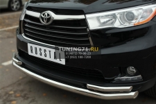 Toyota Highlander 2014- Защита переднего бампера d63 (секции) d42х2 (уголки) THRZ-001917